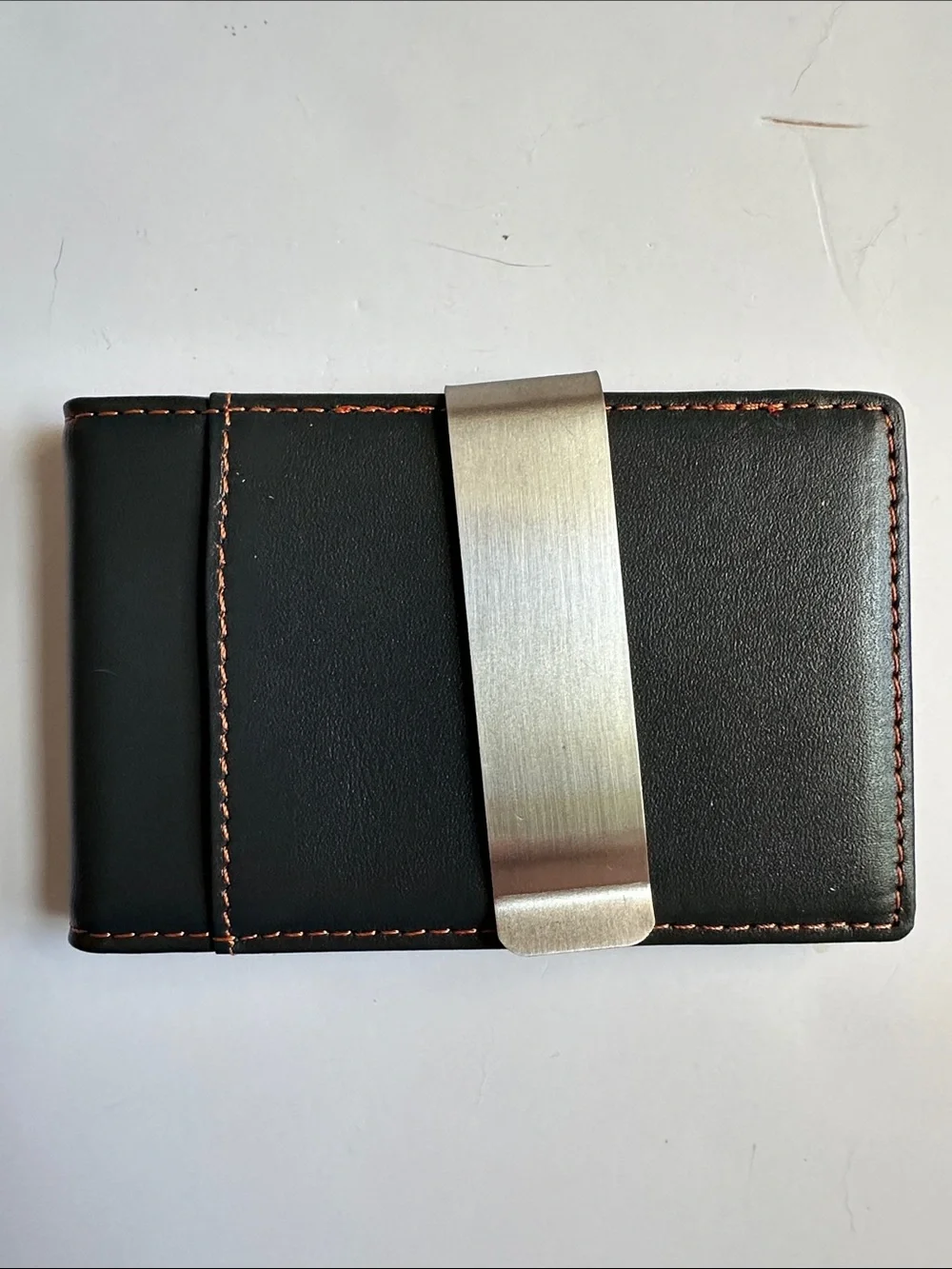Forrest & Harold Money Clip Slim Wallet in Top Grain Leather in Gift Box